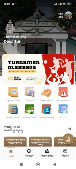 Tampilan UI Aplikasi Desa 1